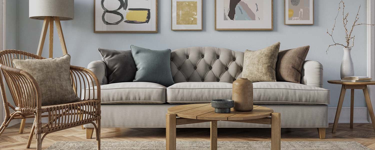 Bohemian living room interior - 3d render