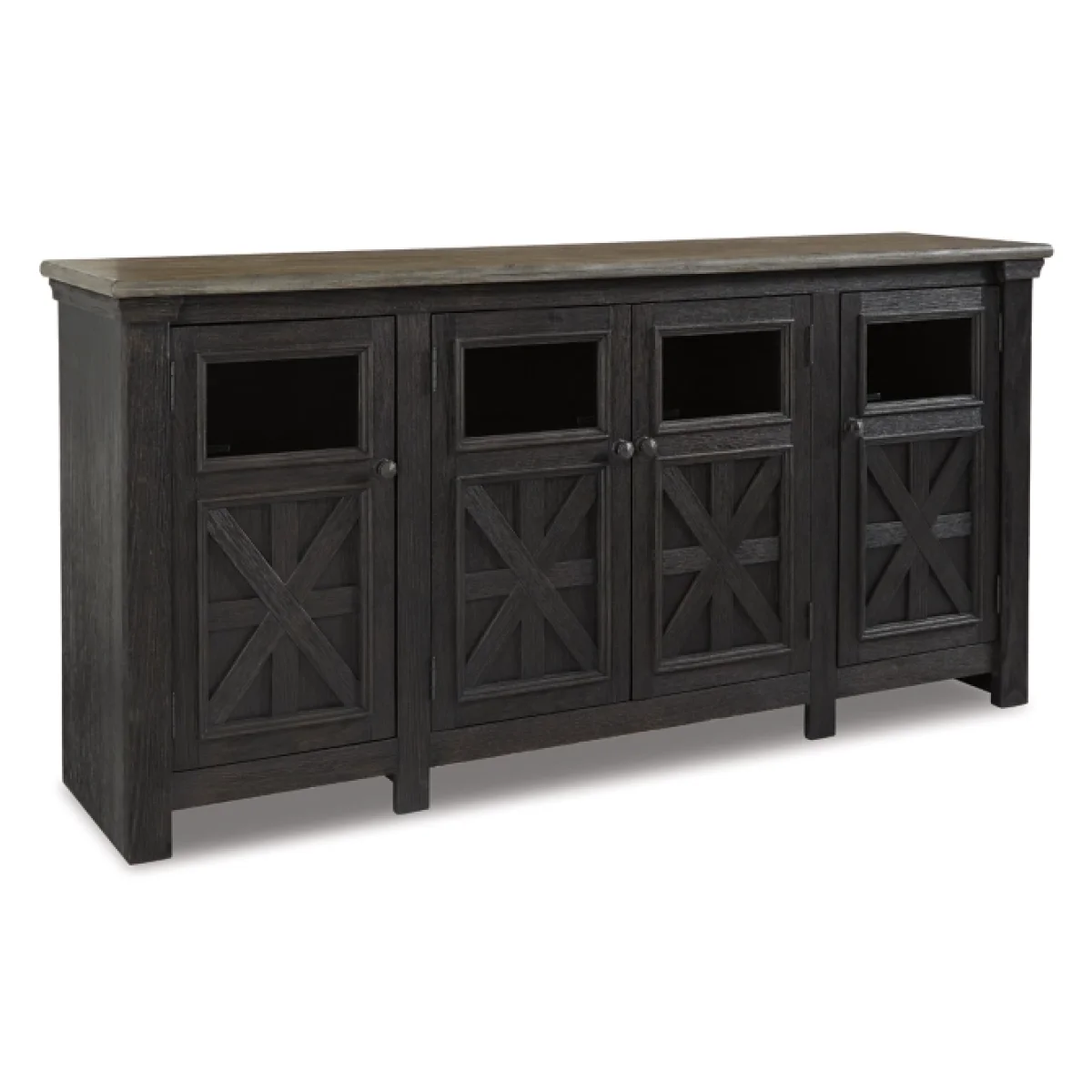 Tyler Creek Black 74″ TV Console Entertainment 4
