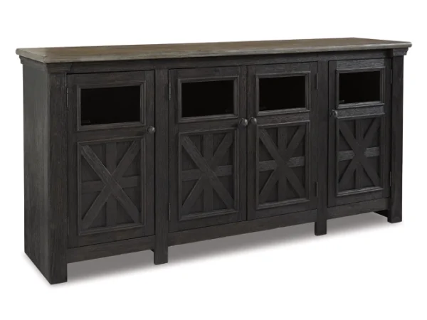 Tyler Creek Black 74″ TV Console Entertainment