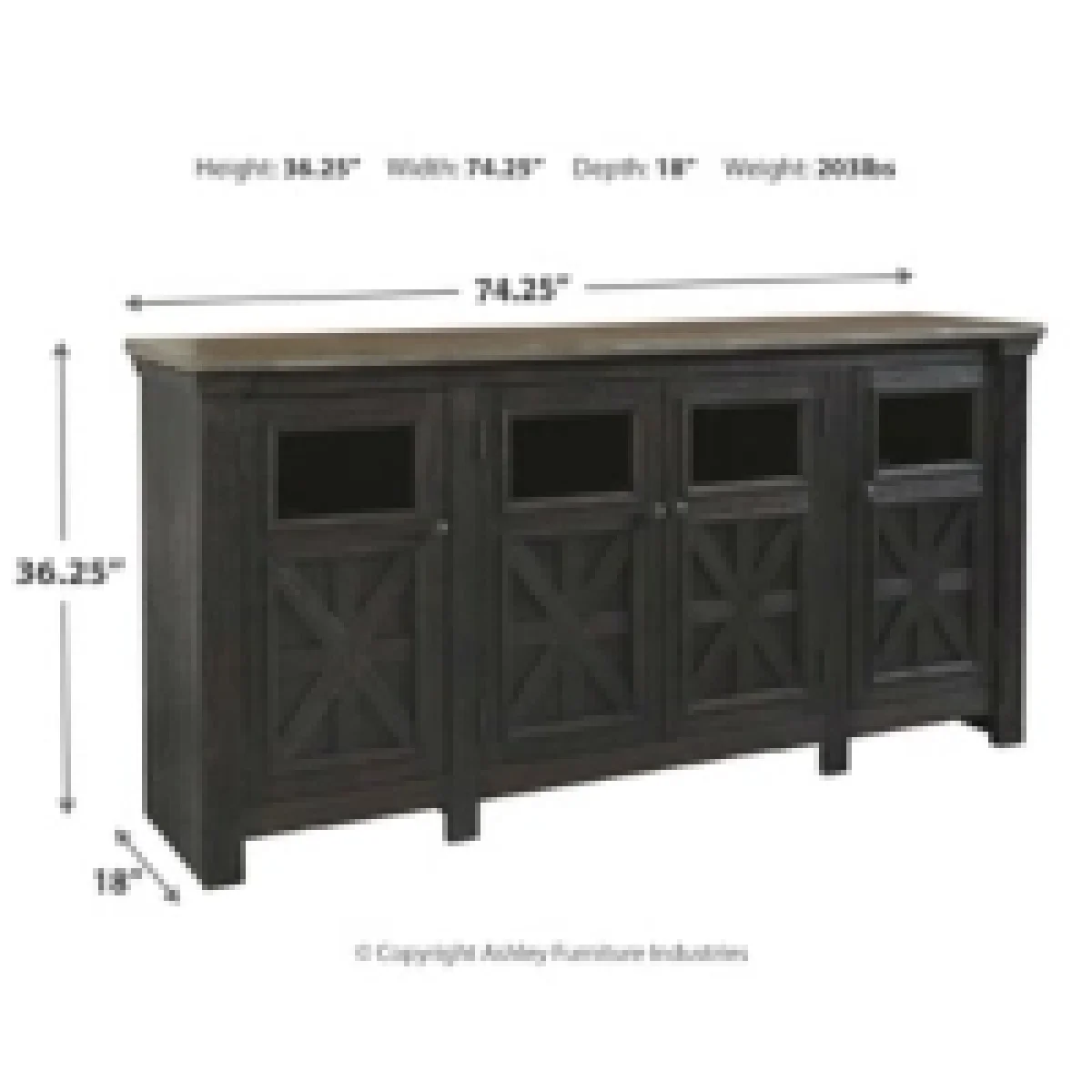 Tyler Creek Black 74″ TV Console Entertainment 5