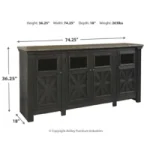 Tyler Creek Black 74″ TV Console Entertainment 8