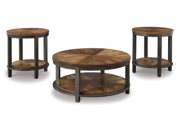 Roybeck Brown/Black 3 Piece Table Group Cocktail & Coffee Tables