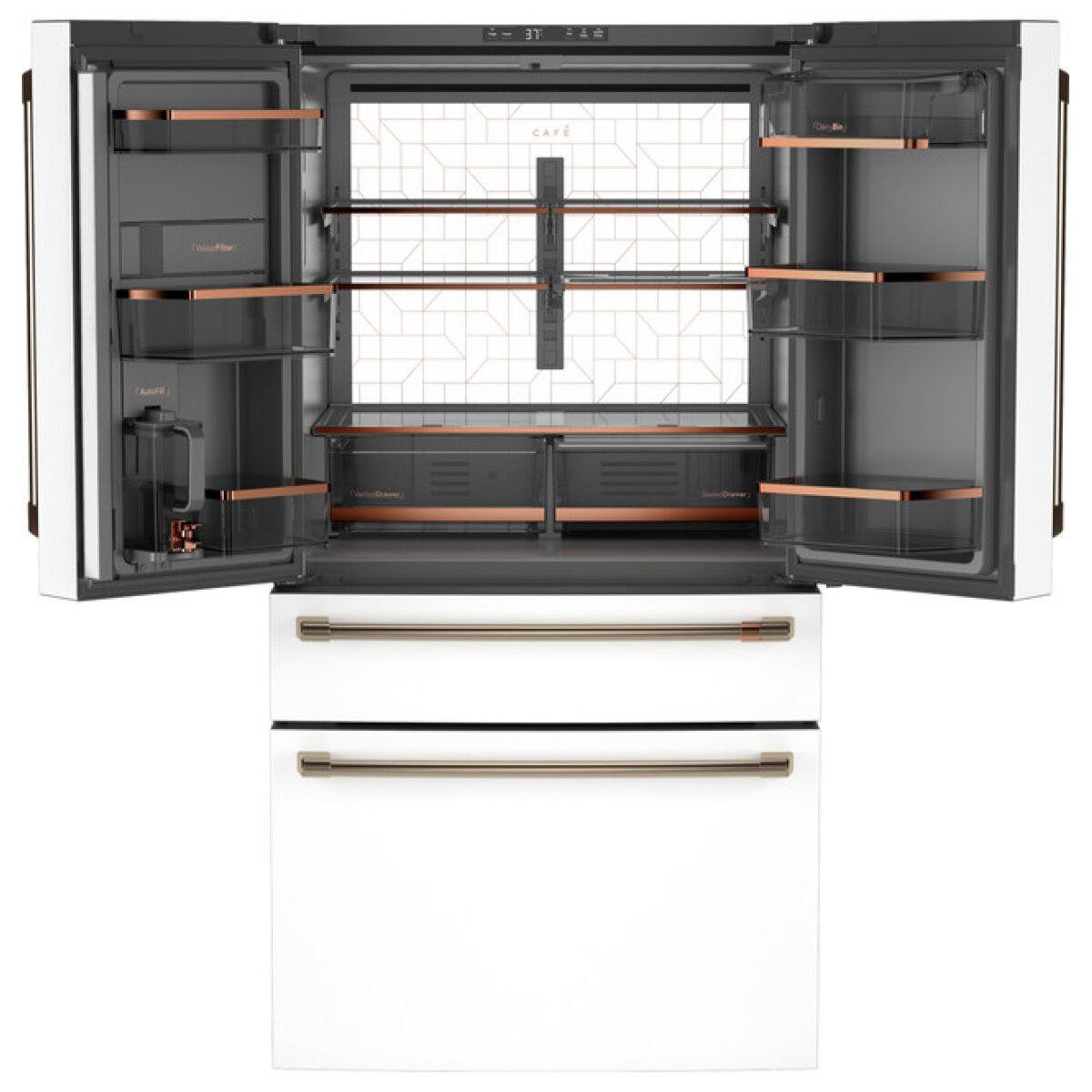 GE Cafe 4 Door Refrigerator White Kitchen 10