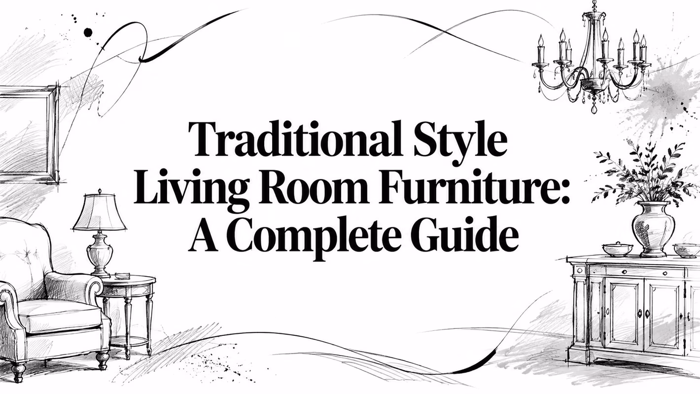 Traditional Style Living Room Furniture Illustration